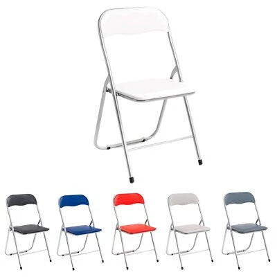 SEDIA PIEGHEVOLE STRUTTURA IN FERRO IMBOTTITA SALVASPAZIO SLIM LEGGERA BIANCA - Immagine 1 di 2