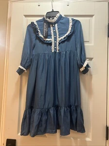 Scarlet Darkness sz 6 y Blue Lace Victorian Pioneer Dress Girls Colonial 1800’s - Picture 1 of 6