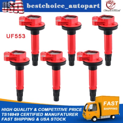 6Pack Ignition Coils UF553 For 2007-2017 Ford Edge V6 3.5L 2008-2014 Mazda CX-9 - Image 1 of 4