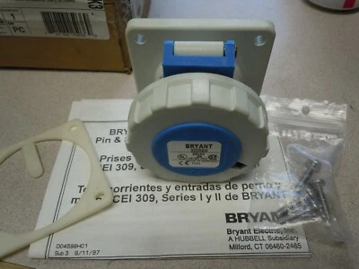 Bryant 320R6W Pin & Sleeve Watertight Receptacle 2 Pole 3 Wire Grounding - Image 1 of 4