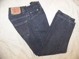 Boys Levi's 505 Reg Black Denim Jeans - 8 Slim (22 x 22) - Picture 1 of 8