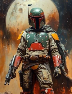 Impresión artística "Boba Fett 4" 8,5x11 limitada a solo 20 copias numeradas a mano - Imagen 1 de 1