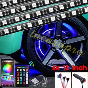4x12" RGB Car Truck Wheel Well LED Light Control Custom Neon Rim Tire Strip - Picture 1 of 12