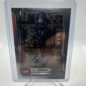 Fútbol americano Bowman U 2025 cromado Kevin Jennings primera base automática SMU QB - Imagen 1 de 3