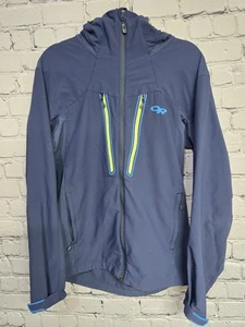 Outdoor Research Ferrosi Hooded Summit Jacket Mens M Blue Hiking Gorpcore Rugged - Picture 1 of 13