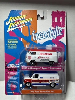 Johnny lightning 1/64 🇫🇷 1965 Volkswagen + 1976 Ford Econoline #freestyle Duo - Photo 1/4