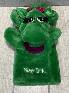 Marioneta de mano Baby Bop vintage de peluche Barney el dinosaurio púrpura Lyon 1992 - Imagen 1 de 5