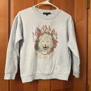 Def Leppard babyblau Pullover Sweatshirt Gr. Large Youth  - Bild 1 von 8
