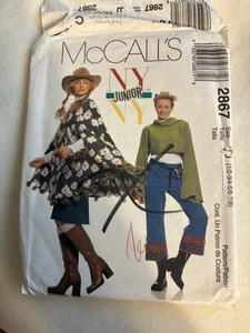 McCalls NY Junior Pattern 2867 Size XS-S Poncho Crop Top Uncut Factory Folded - Picture 1 of 4