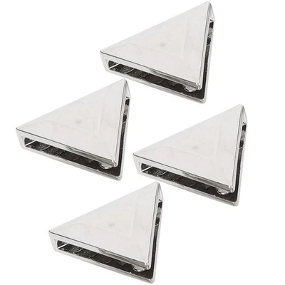 (Silver)4 Sets Triangle Shaped Metal Sewing Buttons Metal Triangle Buttons - Image 1 of 4