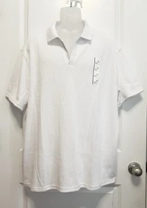 Camicia uomo bianca manica corta scollo a V con colletto XXL - Goodfellow & Co - Foto 1 di 6