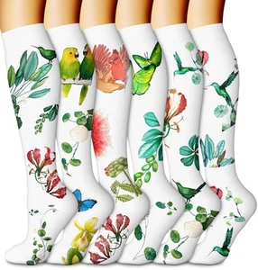 6 Pairs-Compression Socks for Women & Men Circulation Best Support for Nurses... - Picture 1 of 6