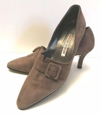 Walter Steiger Classic Stiletto Sand Beige Suede Pumps, Size 7.5M 38 EUR - Image 1 of 4