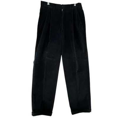 Pantalones plisados de pana negros Peter Barton para hombre talla 32x32 Foto 1 de 4