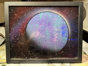 8.5 x 11 Custom Planet Painting Framed - Picture 1 of 2