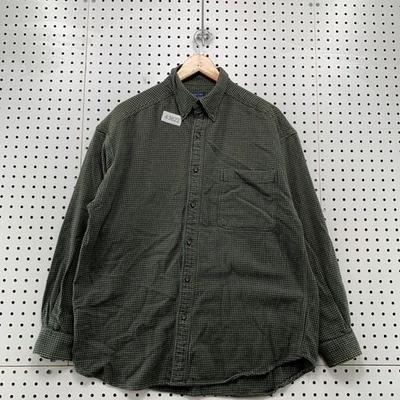 VTG 90s Structure Blue Herringbone Button Down Shirt Mens XL Green Heavyweight - Image 1 of 4