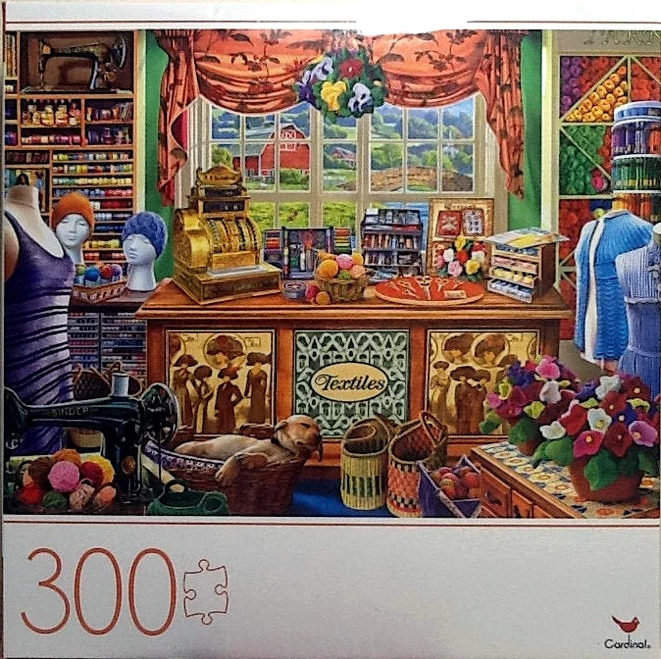 Máquina de coser Wool Shop USA textiles rojo granero caja registradora 300 24x18 Foto 1 de 1