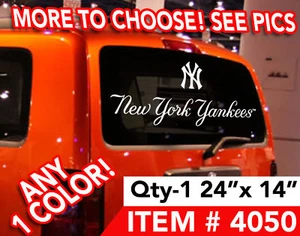  "YANKEES LOGO"  REAR WINDOW DECAL, STICKER 24"w x 14"  - Picture 1 of 2