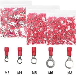 100/50tlg Ringkabelschuhe Isoliert Ringösen 0,5 -1,5mm² Kabelschuhe Verbinder - Bild 1 von 15