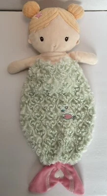 DOUGLAS BABY Lovey Baby Security Blanket Plush Pink Green Girl Mermaid - Image 1 of 4