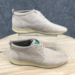 Ecco Boots Womens 38 Damara Chukka Cream Leather Lace Up Ankle Top Round Toe - Picture 1 of 16