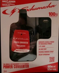 Schumacher Mobile Power Converter Outlet 100W Continuous Watts S14 Inverter USB - Picture 1 of 4