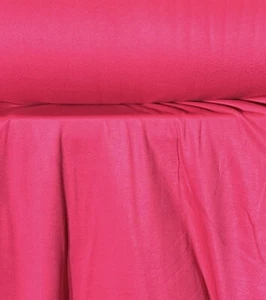 FLEECE KNIT FABRIC POLYCOTTON 64" WIDE TUBULAR PINK FUCHSIA 9 OZS BY THE YARD - Picture 1 of 4