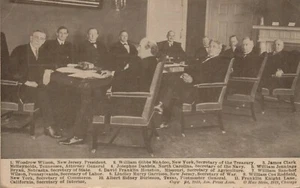 Woodrow Wilson & his Cabinet - non spedito - retro indiviso RPPC - Foto 1 di 3