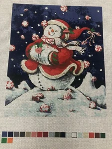 112 NEEDLEPOINT ART LIC WHAT A SNOWBABY CATCHING CARADY DROPS - Imagen 1 de 1