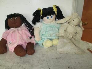 Vintage Lot von 3 handgefertigten Puppen, 18" & 14" - Bild 1 von 4