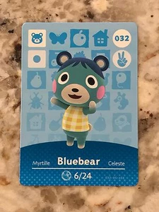 BLUEBEAR #032 Animal Crossing Amiibo Authentic Nintendo Mint Card From Series 1 - Picture 1 of 2