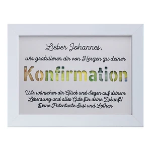 Geldgeschenk Konfirmation Geschenk Bilderahmen Kommunion Jugenwwihe Firmung - Bild 1 von 12
