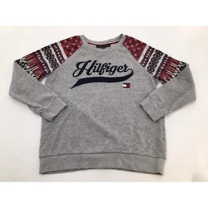 TOMMY HILFIGER Womens Petite Small NORDIC LIGHTS LOGO Embroidery SWEATSHIRT - Picture 1 of 7