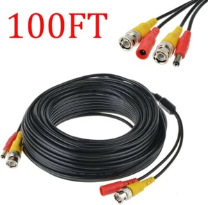 XVIM 100ft 2 in 1 Power&Video Wire BNC Cable for CCTV Scurity Camera System DVR - Picture 1 of 7