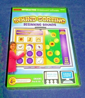 SOUND SORTING Beginning Sounds CD Lakeshore Interactive Whiteboard Software 4up - Image 1 of 4
