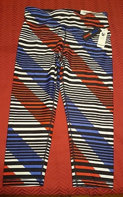 NUEVO CON ETIQUETAS $59 Tommy Hilfiger Leggings Deportivos A Rayas Activos Pantalones Cortos de tiro medio Grandes Foto 1 de 4