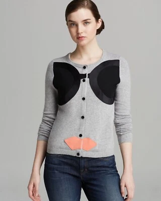 alice + olivia Stace Face Cardigan, Gray, Size S - Image 1 of 4