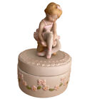 Vintage  Bisque Porcelain Trinket Jewellery Box Designer Collection Ballerina