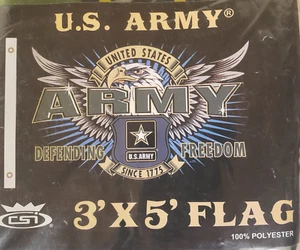 United States Army Flag Defending Freedom Since 1775 Mission First Eagle 3' x 5' - Picture 1 of 6