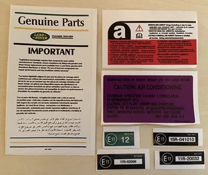 Range Rover 3.5 Efi V8 1985 1990 bonnet slam panel labels - Picture 1 of 3