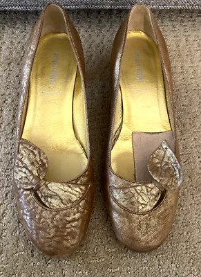 MIU MIU PRADA Metallic Gold Kitten Heel 36.5 US 6.5 - Image 1 of 4
