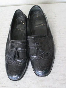 Men's Nunn Bush Black Leather Slip On Kiltie Tasseled Loafer Size 10M - Picture 1 of 8