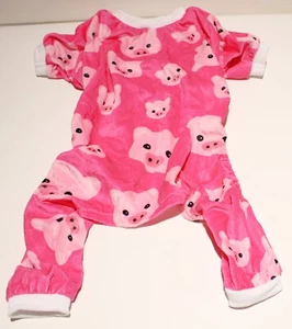 CuteBone Dog Pajamas Jumpsuit Pet Clothes Velvet Pig 14" Back 14-35lbs - Picture 1 of 4