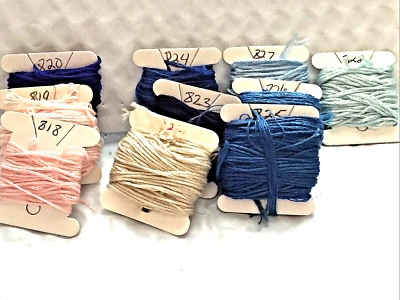 Lot of 10 DMC Cross Stitch Floss Carded#818. 819.820,822,823,824,825,826,827,828 - Image 1 of 4
