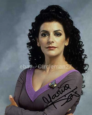 Marina Sirtis - Sexy 'Star Trek' Actress Hand Signed Autographed 8x10" Photo Cover