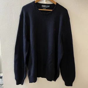 Polo Ralph Lauren Men's Size XXL Crewneck Pullover Cotton Pony Blue Sweater - Picture 1 of 6