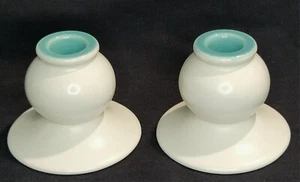 Early FRANCISCAN El Patio California Candlesticks Gladding-McBean Matte 1930's - Picture 1 of 15