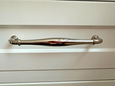 Alno Charlie's Appliance Pull сплошная латунь D726-8 полированный никель 8 дюймов CTR - Изображение 1 из 4