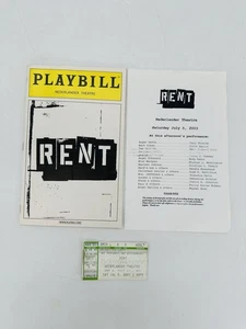 Vintage 2003 RENT Playbill Broadway Nederlander Theater W/ Ticket & Flyer RARE - Picture 1 of 3