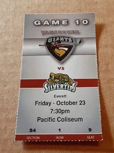 Vancouver Giants 2009 Western Hockey League Ticket Stub WHL Everett Silvertips - Picture 1 of 4